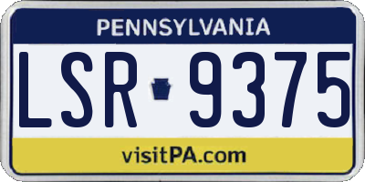 PA license plate LSR9375