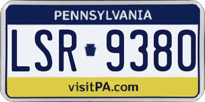 PA license plate LSR9380