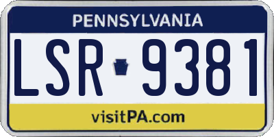 PA license plate LSR9381