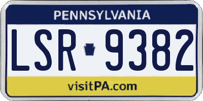 PA license plate LSR9382