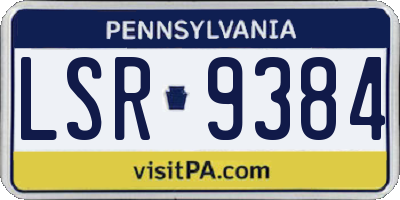 PA license plate LSR9384
