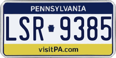 PA license plate LSR9385