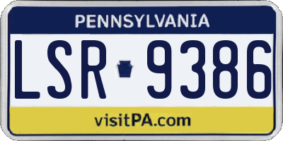 PA license plate LSR9386