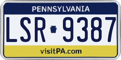 PA license plate LSR9387