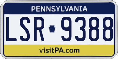 PA license plate LSR9388