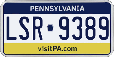 PA license plate LSR9389