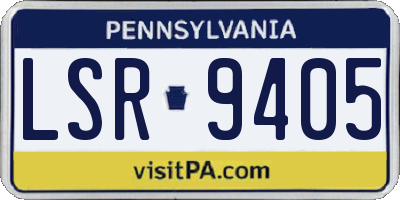 PA license plate LSR9405