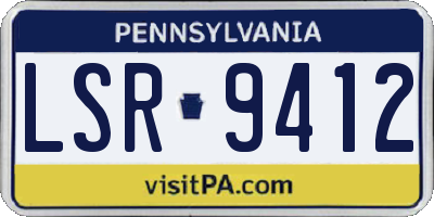 PA license plate LSR9412