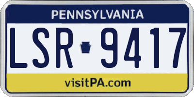 PA license plate LSR9417