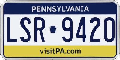 PA license plate LSR9420