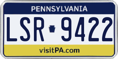 PA license plate LSR9422