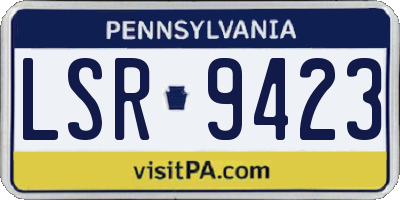 PA license plate LSR9423