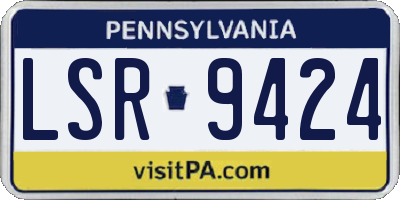 PA license plate LSR9424