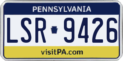 PA license plate LSR9426