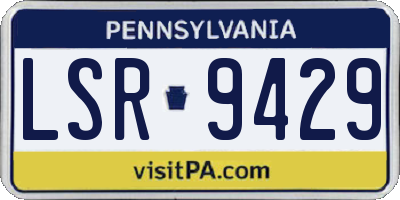 PA license plate LSR9429