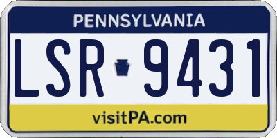 PA license plate LSR9431