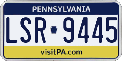 PA license plate LSR9445