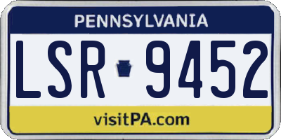 PA license plate LSR9452