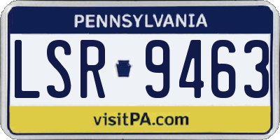 PA license plate LSR9463