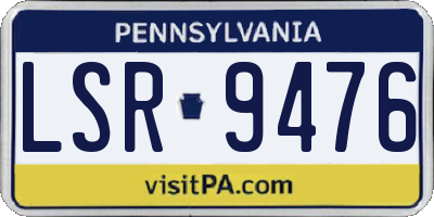 PA license plate LSR9476