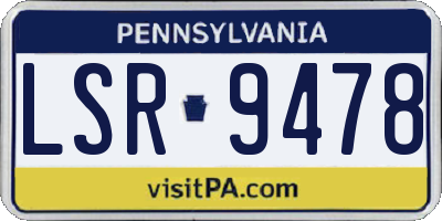 PA license plate LSR9478