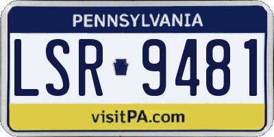 PA license plate LSR9481