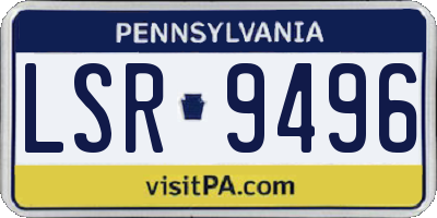 PA license plate LSR9496