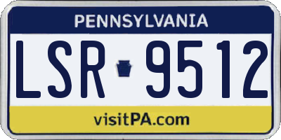 PA license plate LSR9512