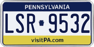 PA license plate LSR9532
