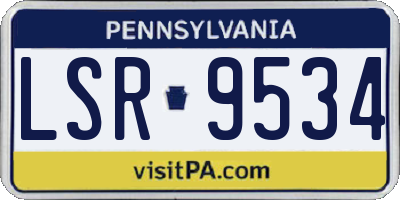 PA license plate LSR9534
