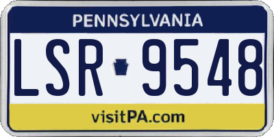 PA license plate LSR9548