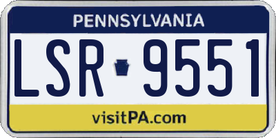 PA license plate LSR9551