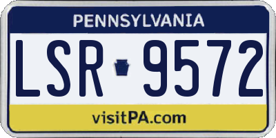 PA license plate LSR9572