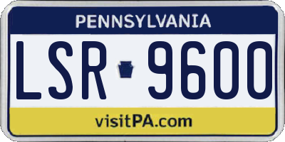PA license plate LSR9600