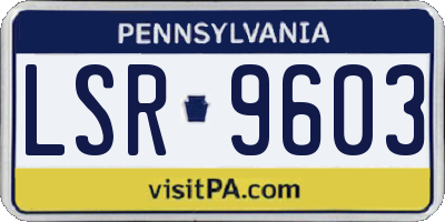 PA license plate LSR9603