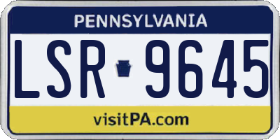 PA license plate LSR9645