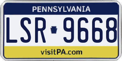 PA license plate LSR9668