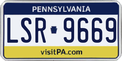 PA license plate LSR9669