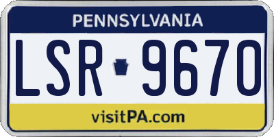 PA license plate LSR9670