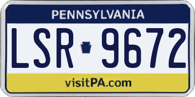 PA license plate LSR9672