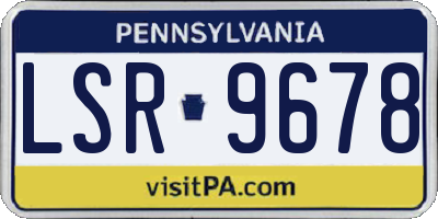 PA license plate LSR9678