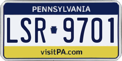 PA license plate LSR9701