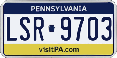 PA license plate LSR9703