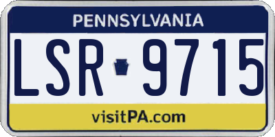 PA license plate LSR9715