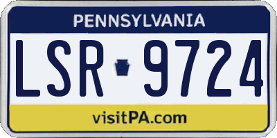 PA license plate LSR9724