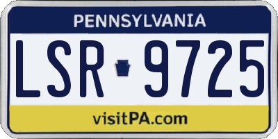 PA license plate LSR9725