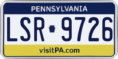 PA license plate LSR9726