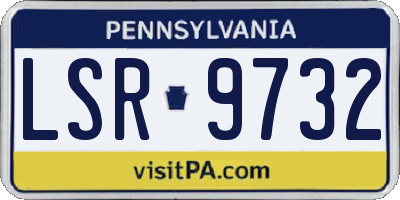 PA license plate LSR9732