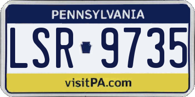 PA license plate LSR9735