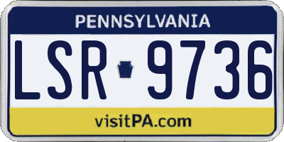 PA license plate LSR9736